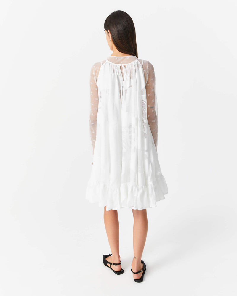 short dress with "foliage"  mesh lace