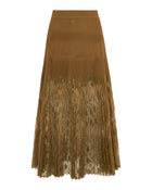 PLEATED SKIRT WITH LACE INSERTS