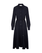 CHEMISIER DRESS WITH RIBBING AND BELT