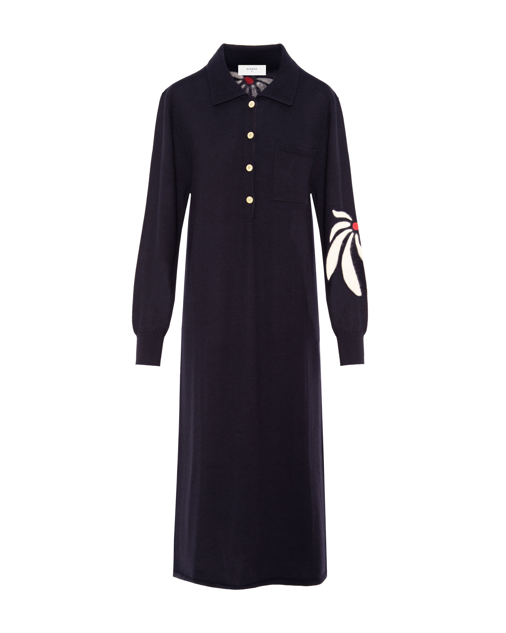 DRESS WITH NEEDLE FLOWERS