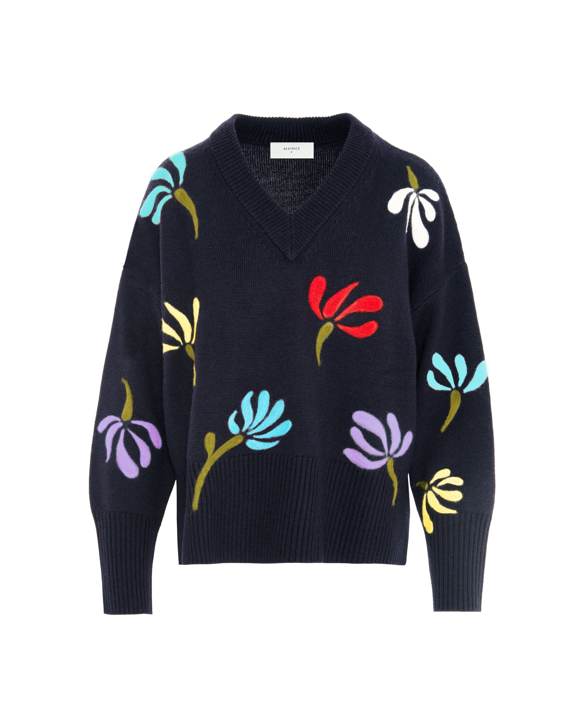 SWEATER WITH NEEDLE FLOWERS