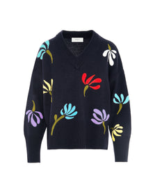 SWEATER WITH NEEDLE FLOWERS