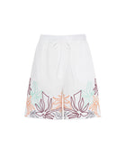 Pantaloncini in lino con ricamo