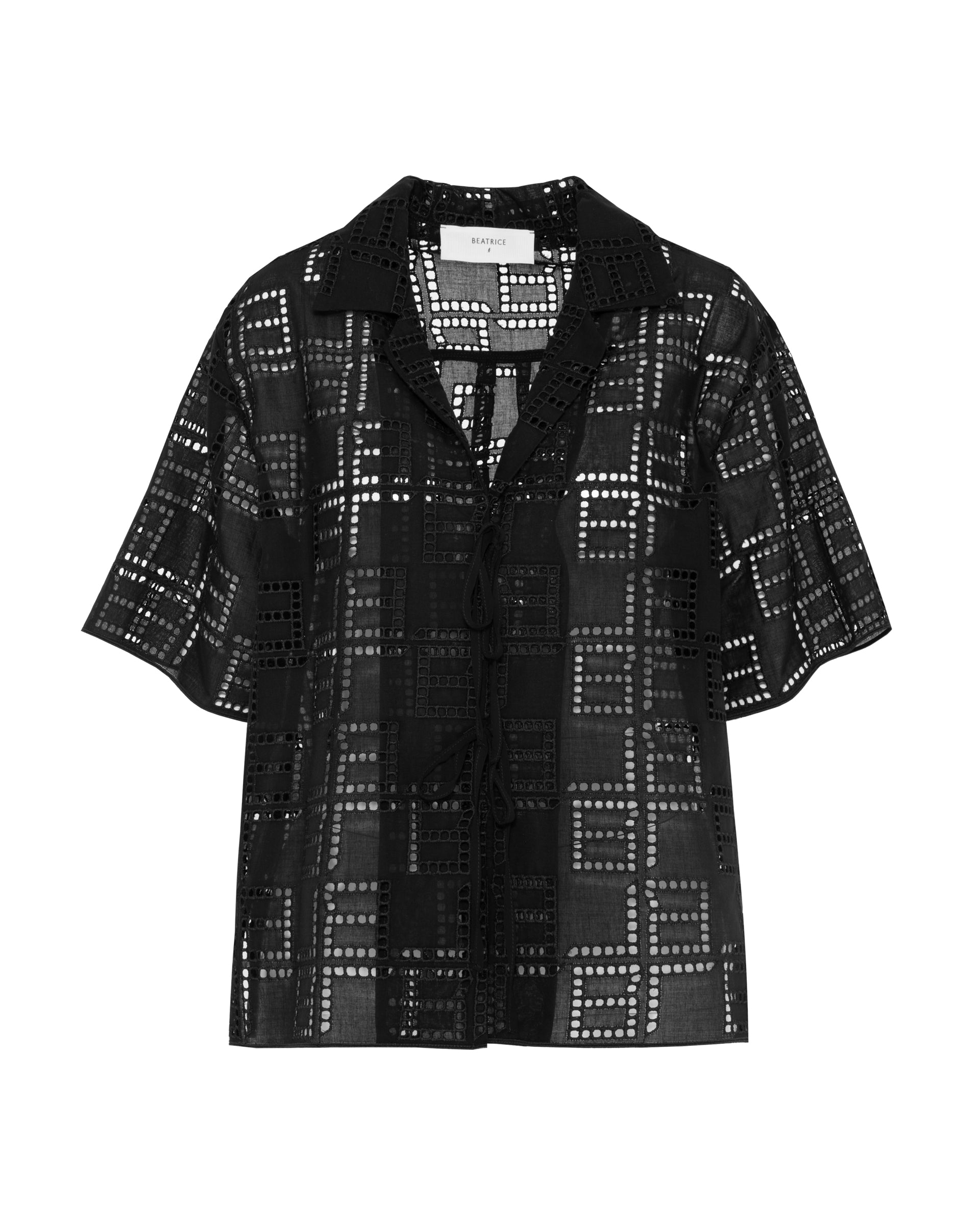 BRODERIE ANGLAISE BOWLING SHIRT