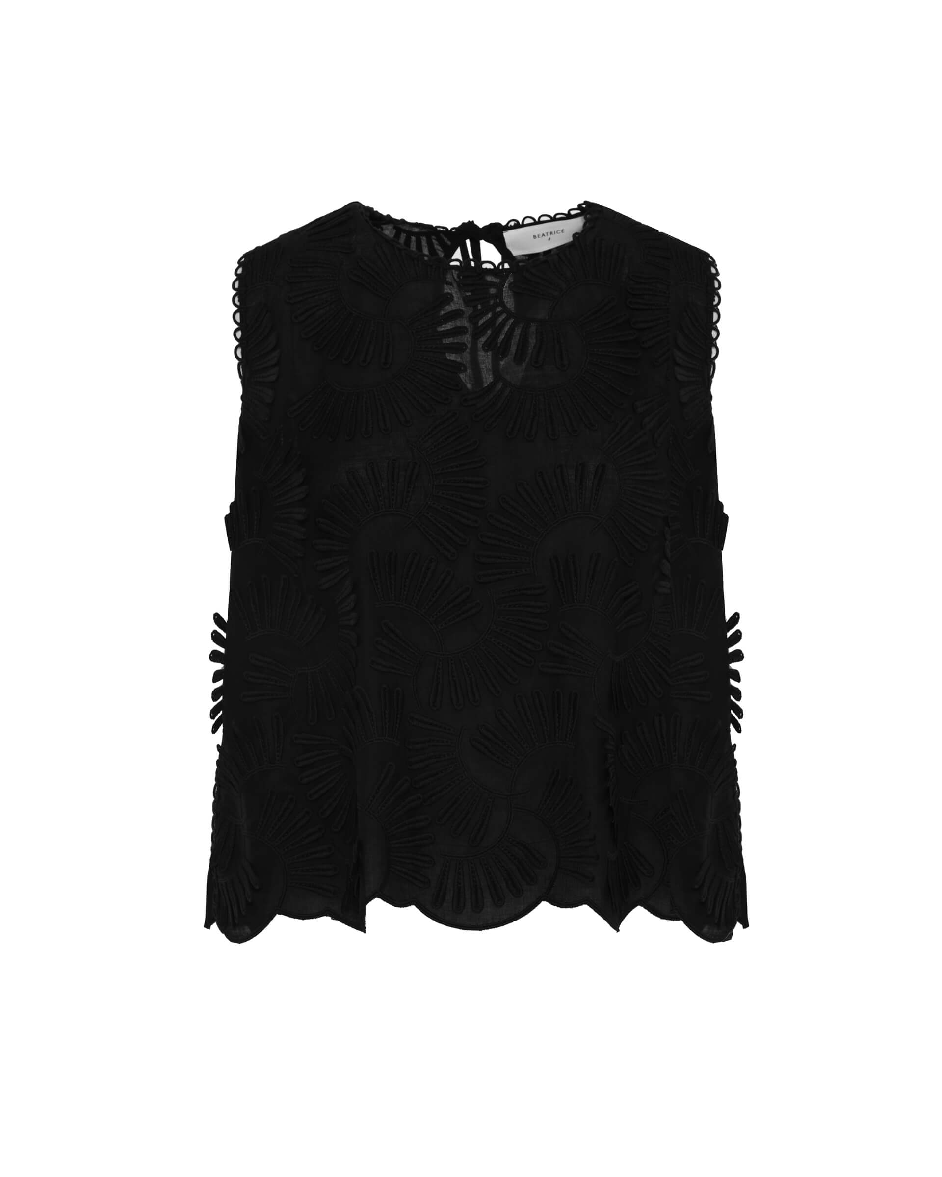 Beatrice .b - Cotton Tank Top with Embossed Flowers