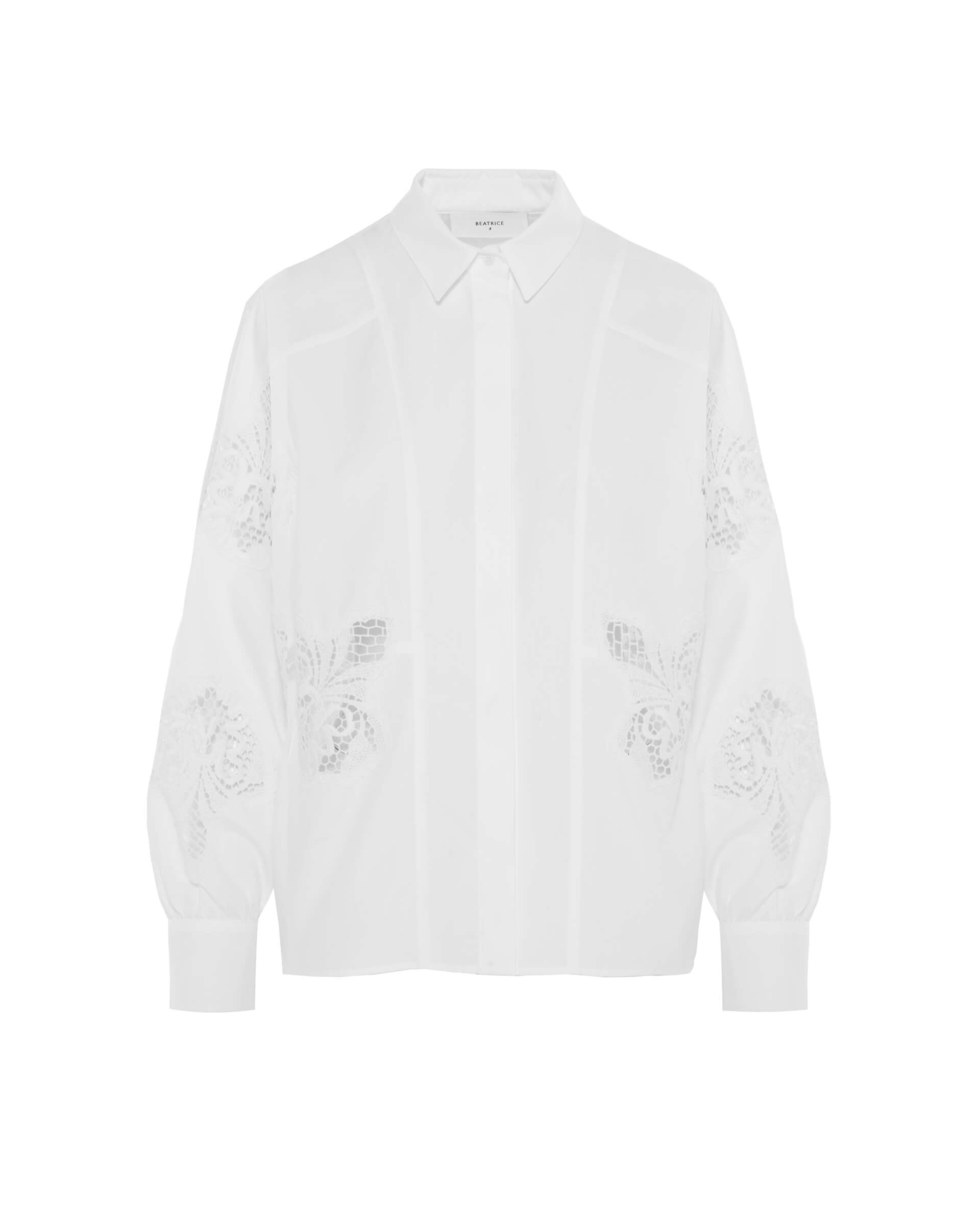 Beatrice .b - Poplin Shirt with Lace Inserts