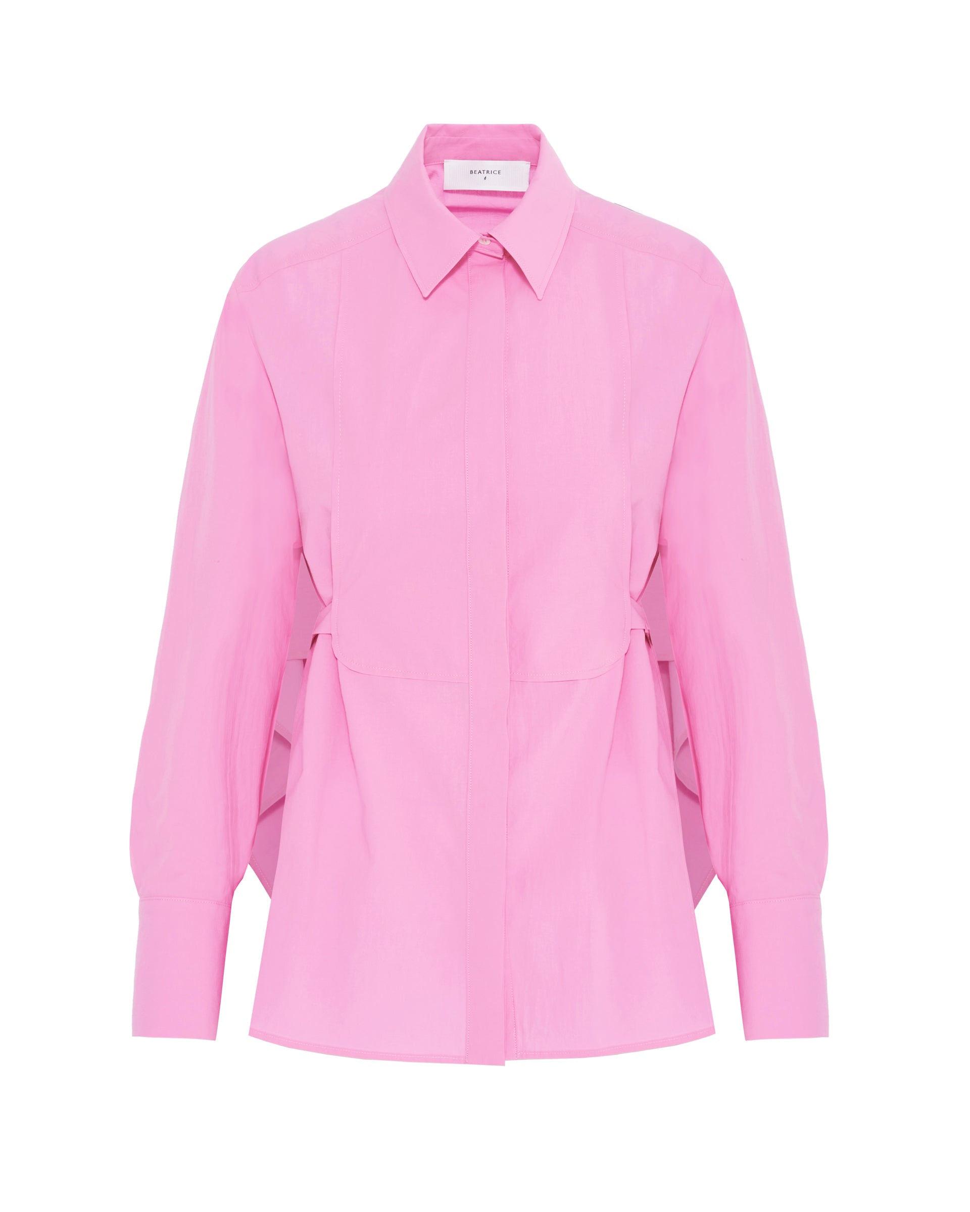 Camicia in cotone con schiena scoperta e maxi volant