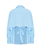 Camicia in cotone con schiena scoperta e maxi volant