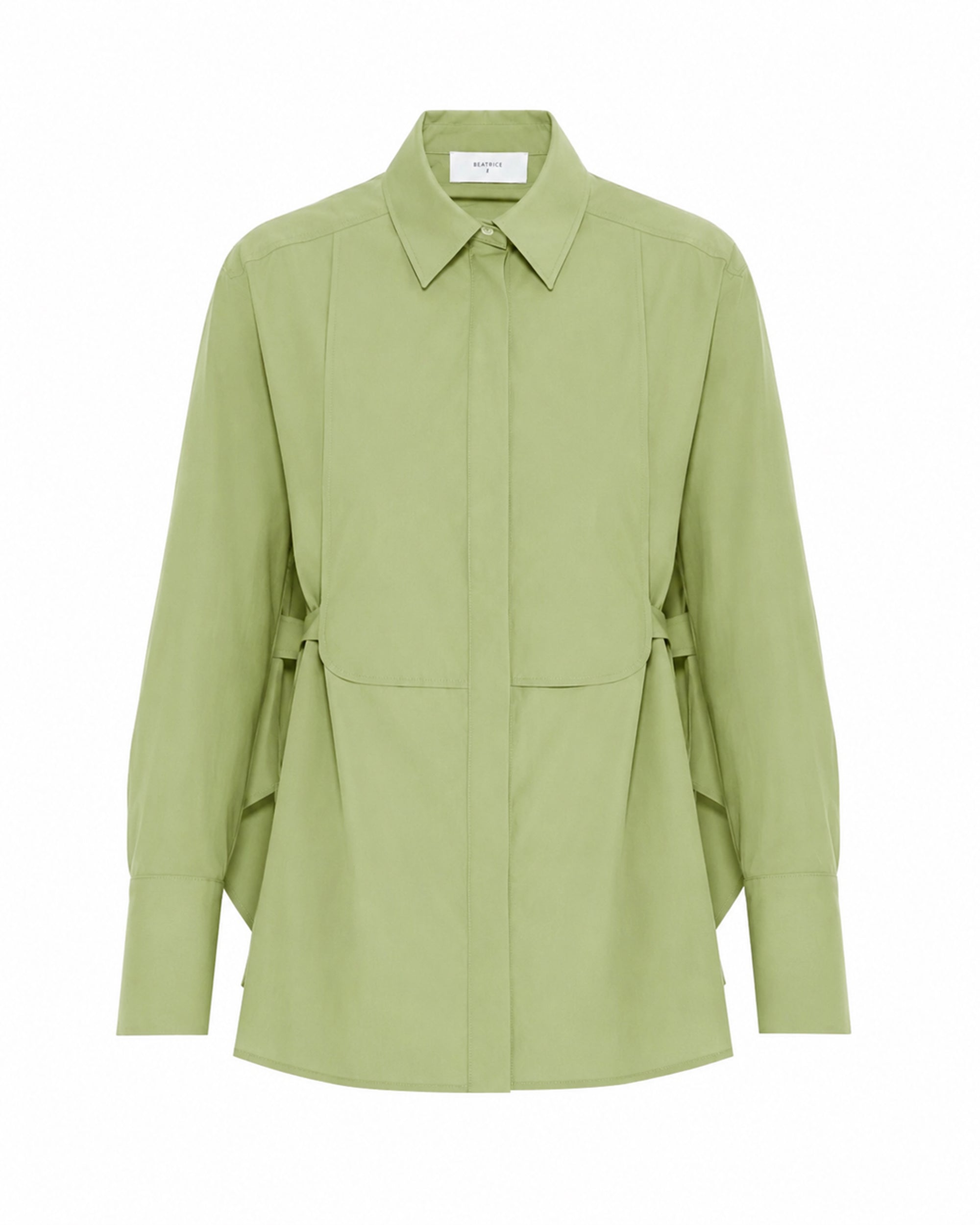Camicia in cotone con schiena scoperta e maxi volant