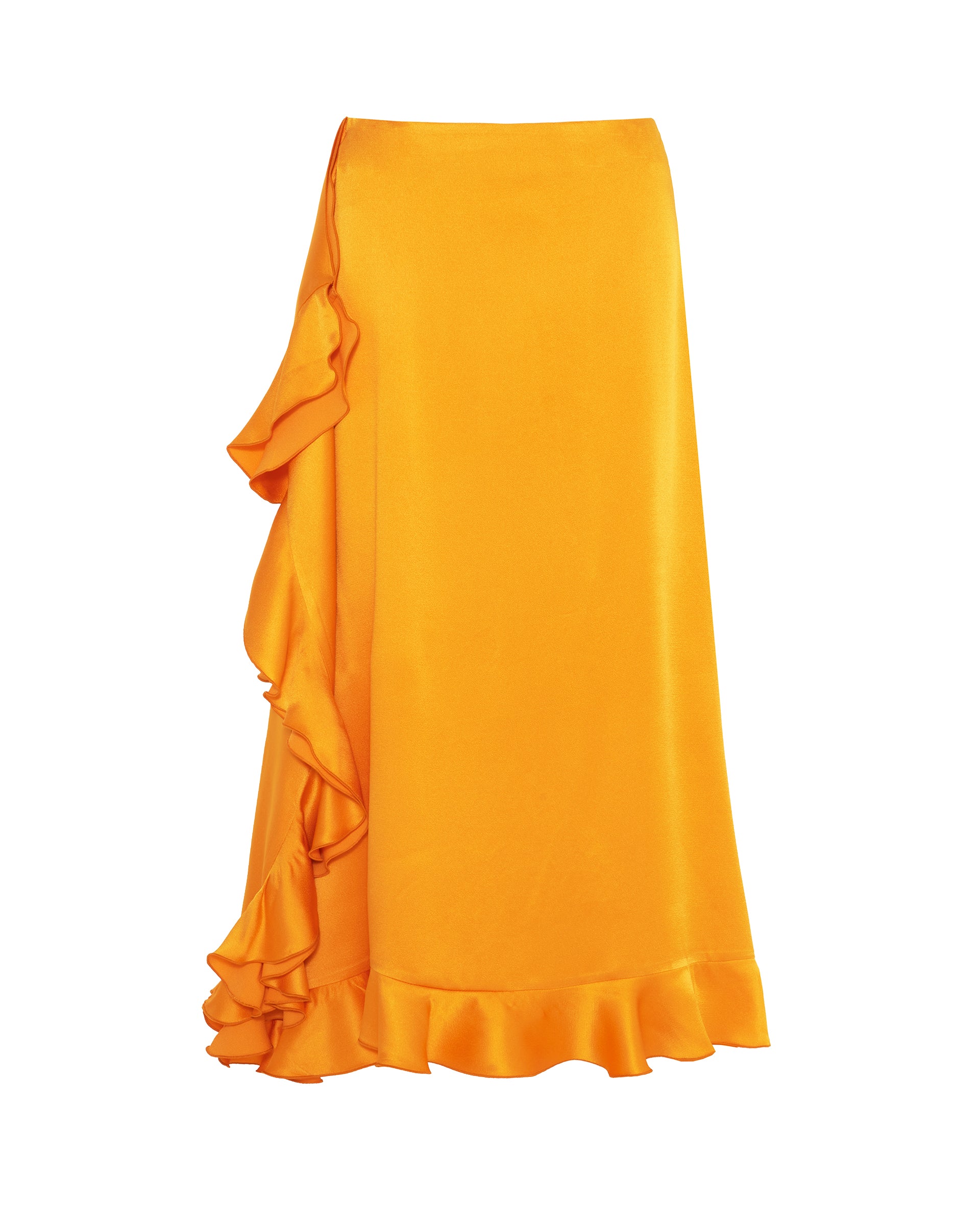 Skirt with Flounce and Enver Satin Rouches