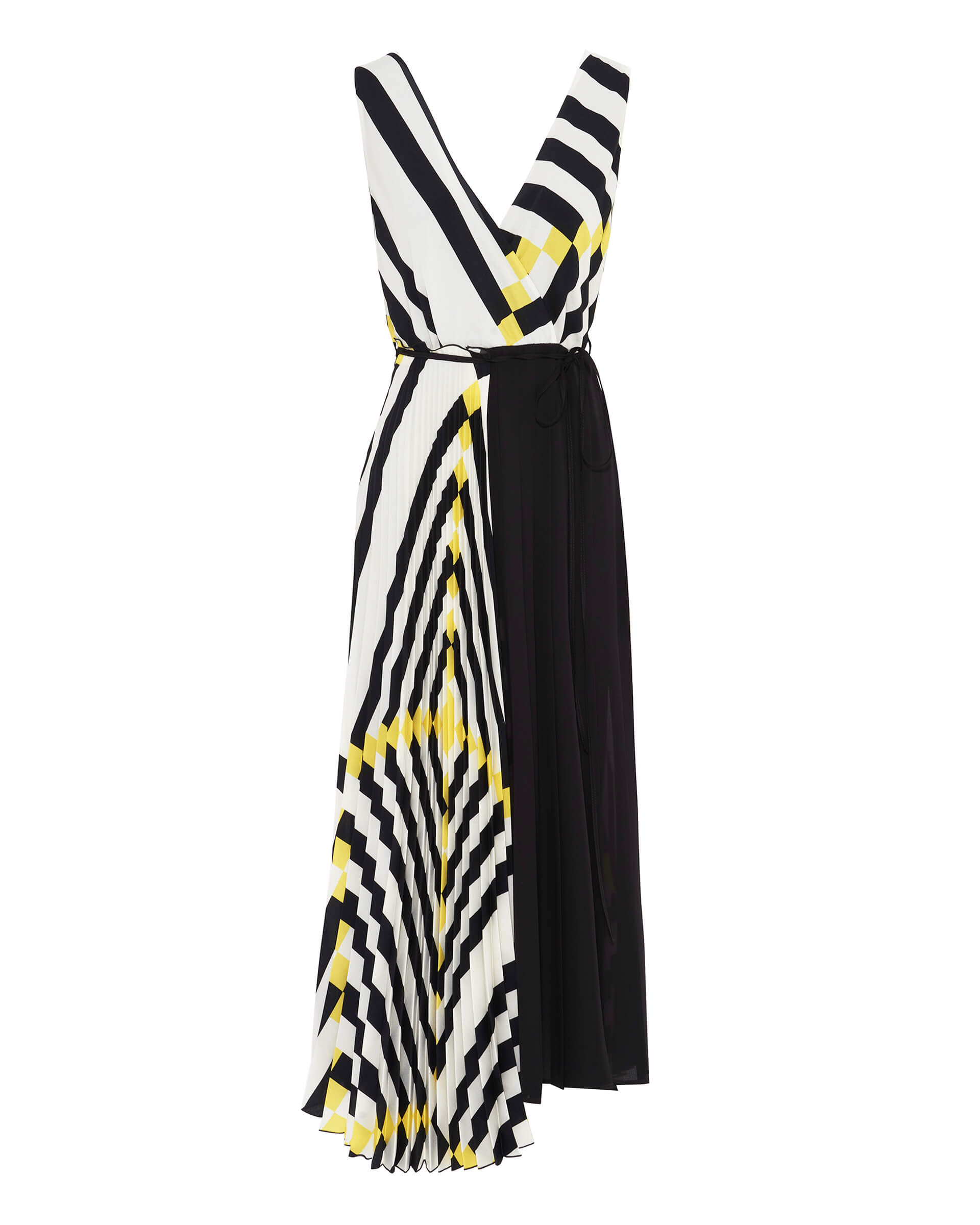 geometric print pleated dress Velda Pleated Dress (Blue)