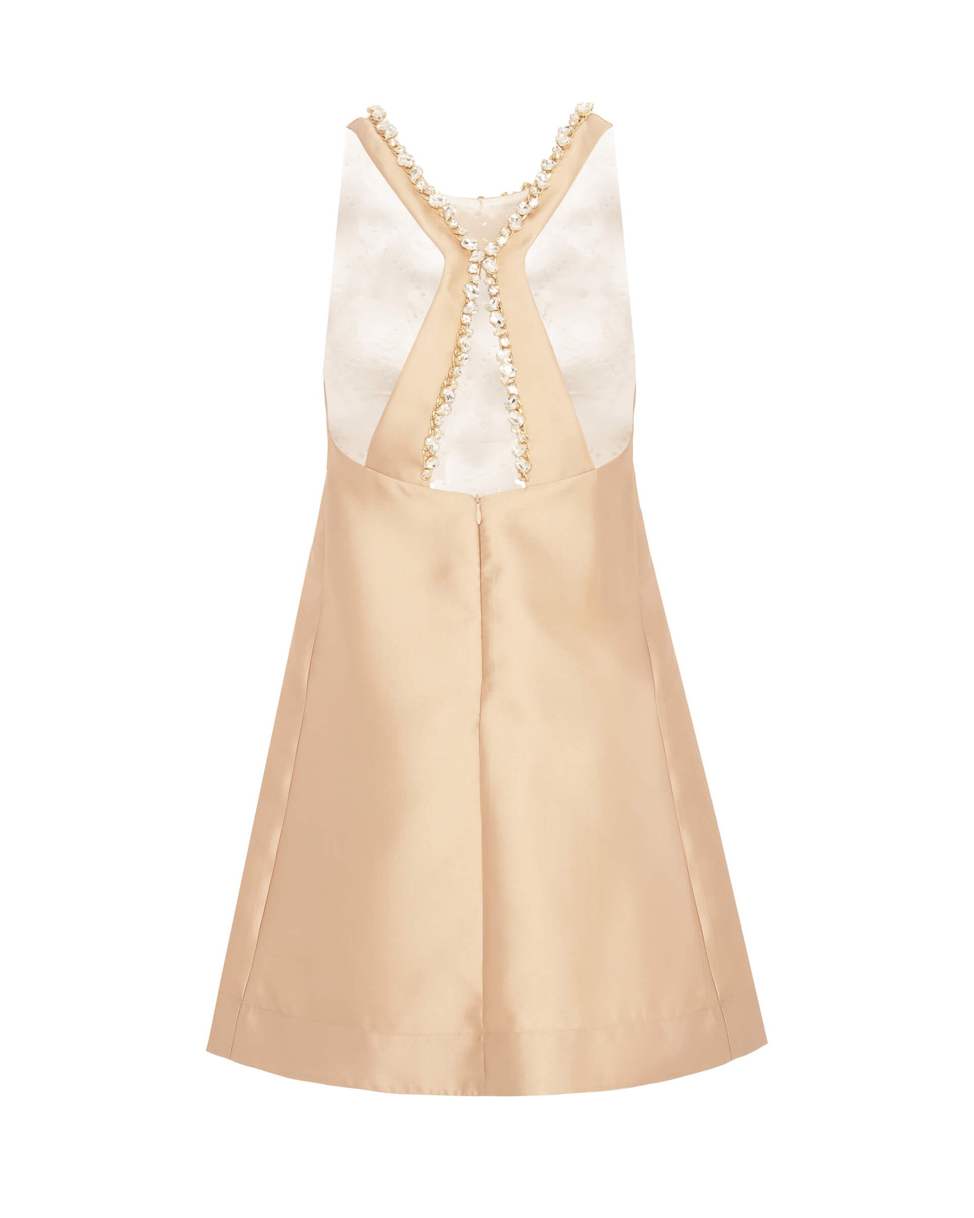 duchess satin short dress Duchess Satin Mini Dress with Taffeta Train Amsale