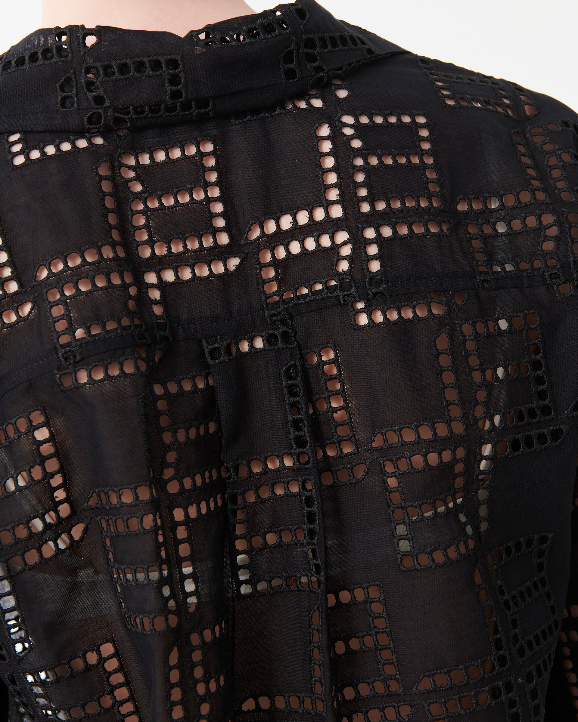 BRODERIE ANGLAISE BOWLING SHIRT