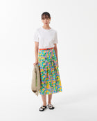 PLEATED PRINTED SKIRT