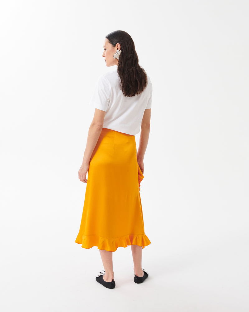 Skirt with Flounce and Enver Satin Rouches