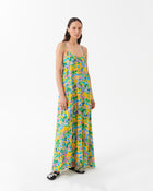 SLIP DRESS IN PRINTED MULTICOLOUR VISCOSE