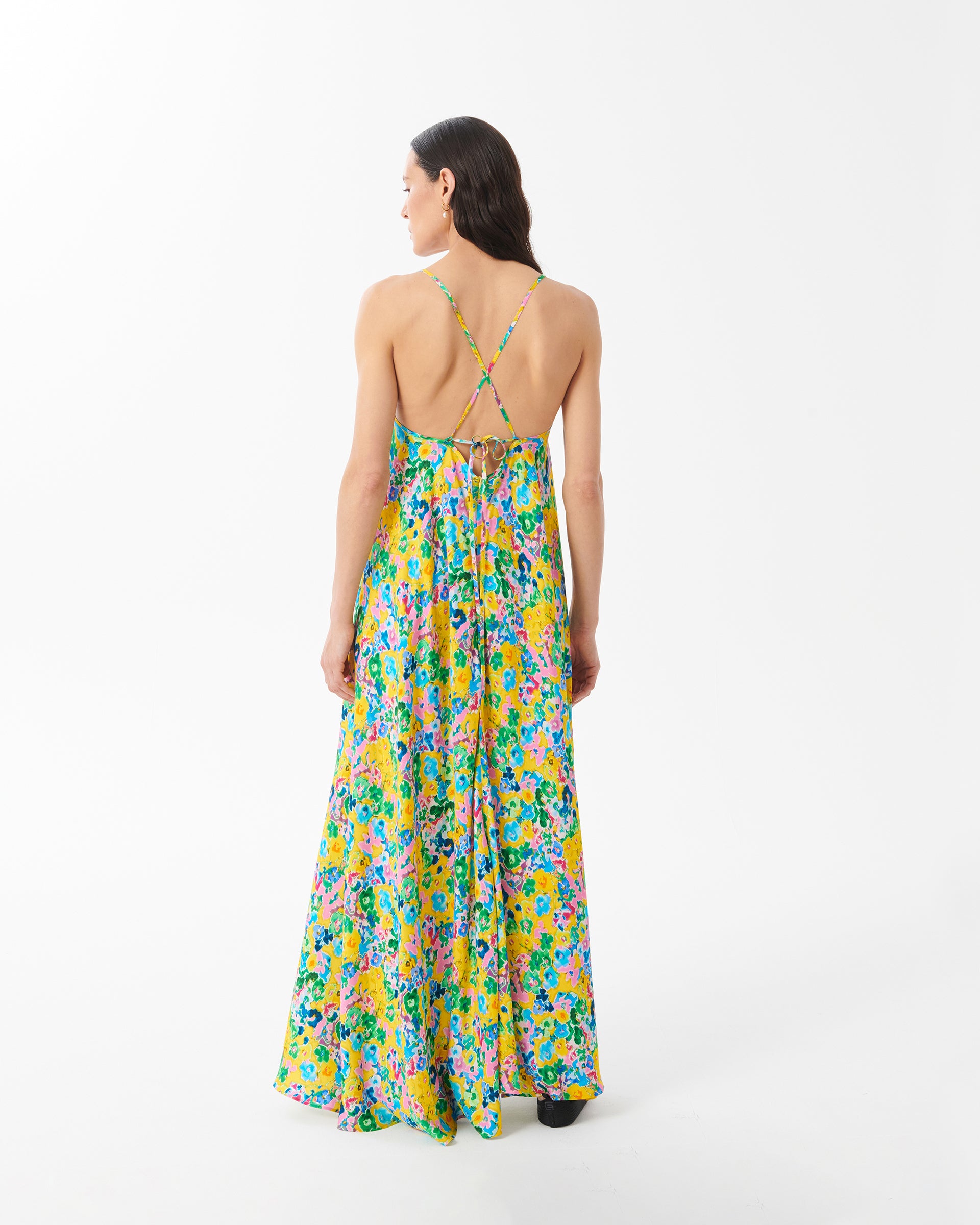 SLIP DRESS IN PRINTED MULTICOLOUR VISCOSE