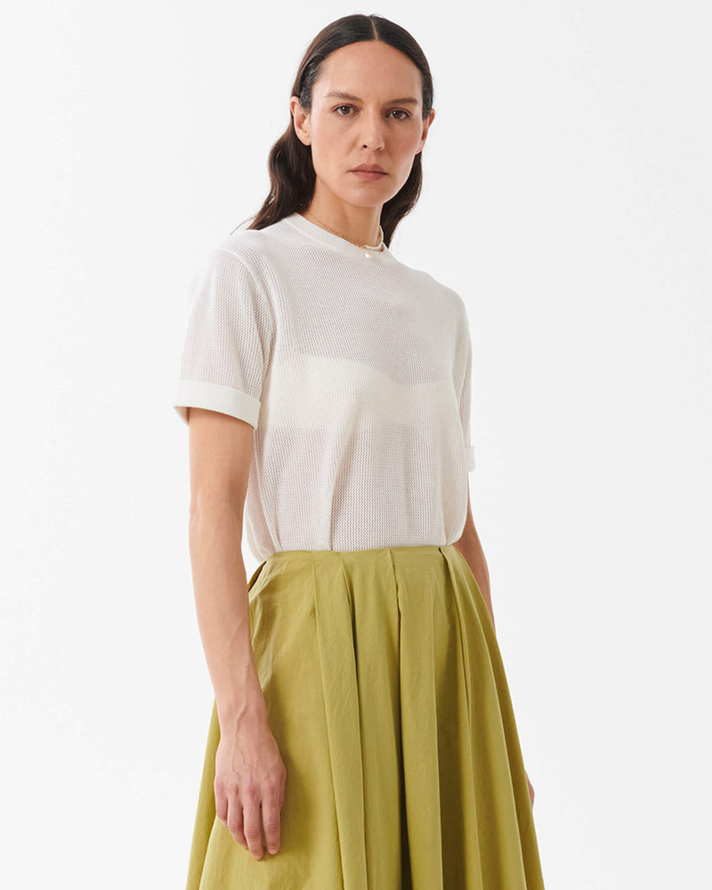 Silk Blend Perforated Kint T-Shirt