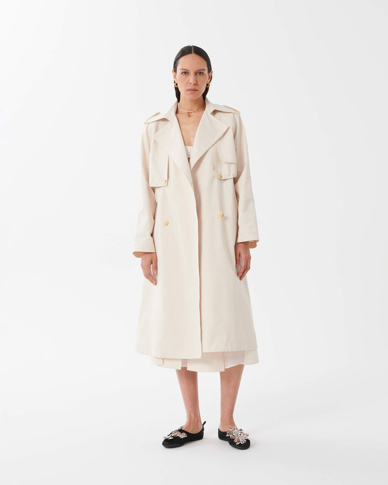 Convertible Trench Coat in Cotton