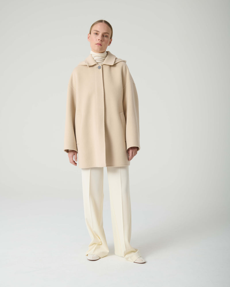 SHORT DOUBLE COAT WITH HOOD