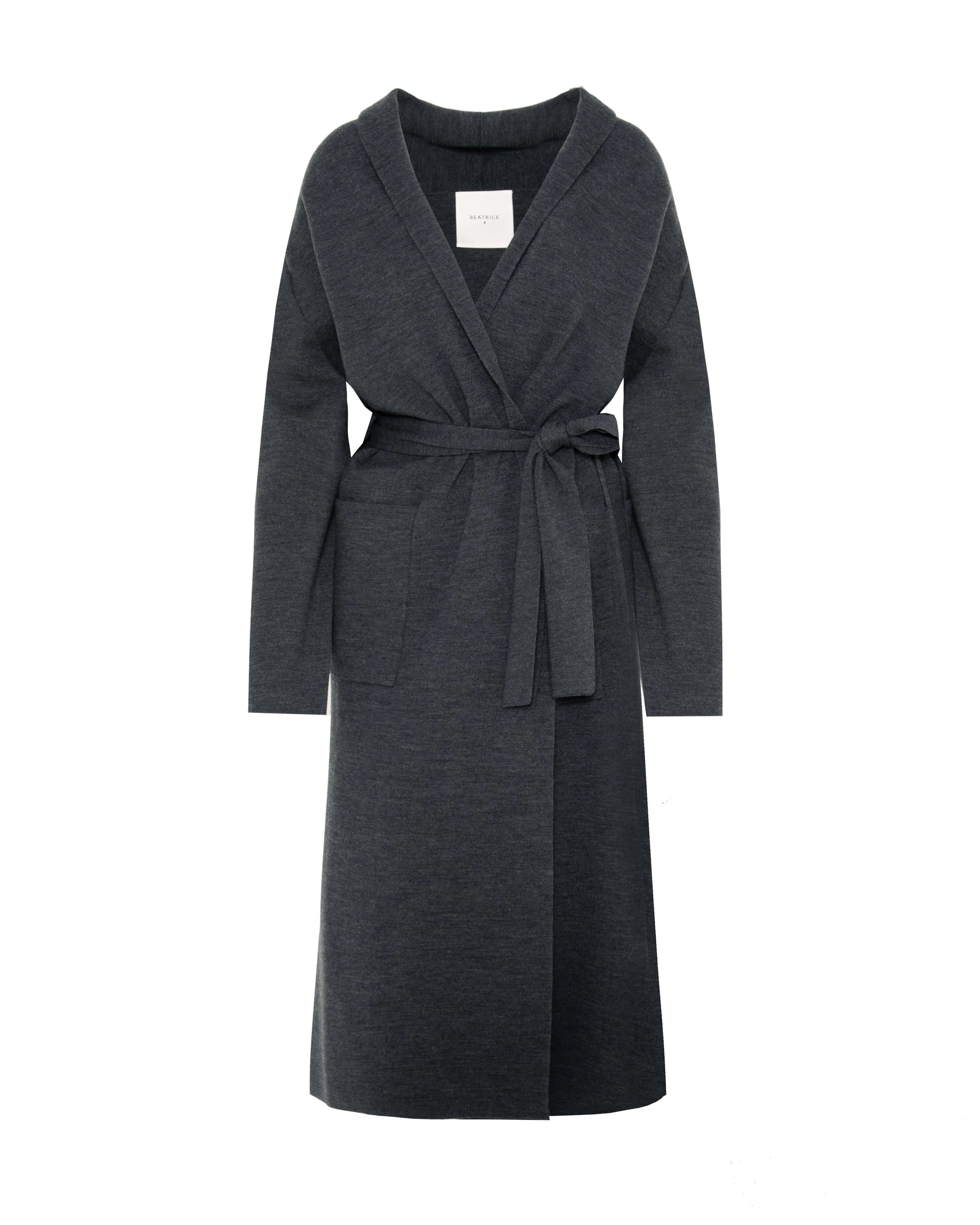 CAPPOTTO CON CINTURA IN MAGLIA