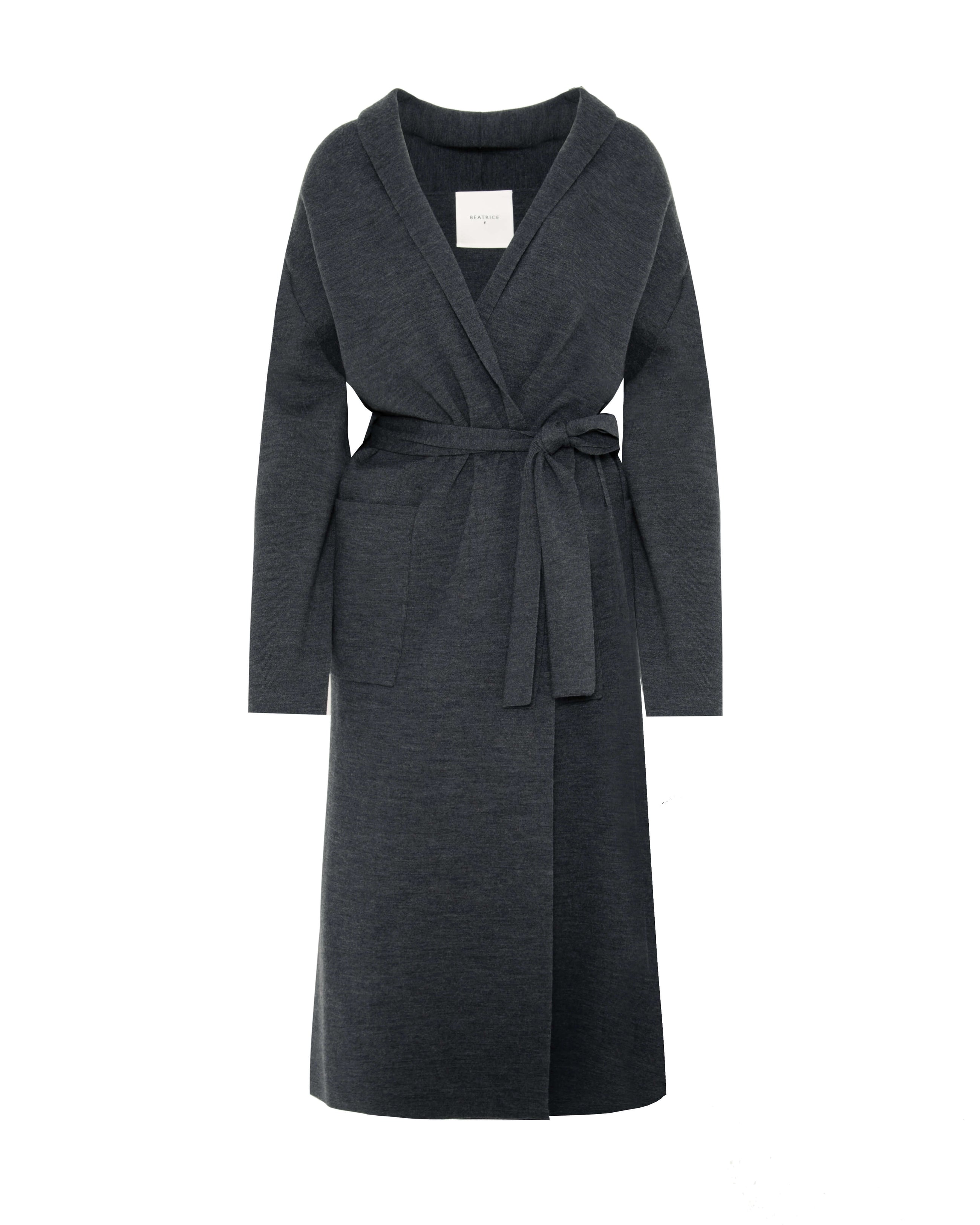 CAPPOTTO CON CINTURA IN MAGLIA