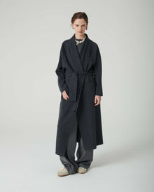 CAPPOTTO CON CINTURA IN MAGLIA