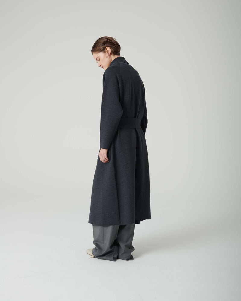 CAPPOTTO CON CINTURA IN MAGLIA