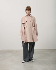 CAPE WITH RECYCLED WOOL BELT