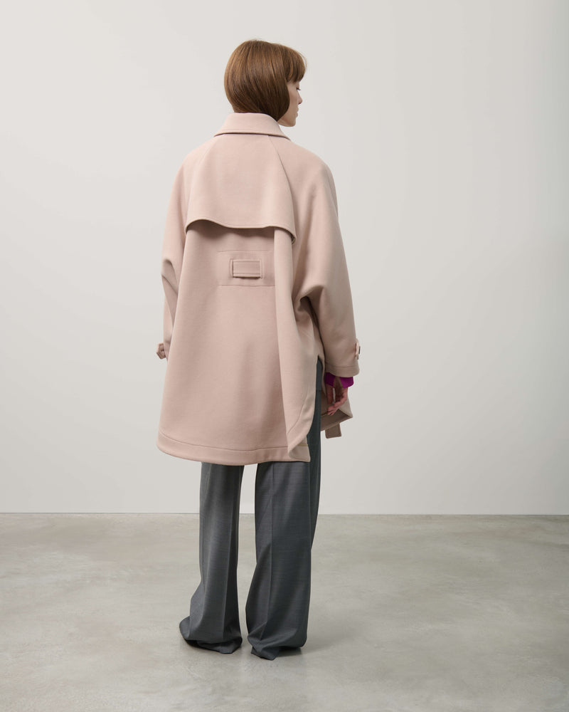 CAPE WITH RECYCLED WOOL BELT