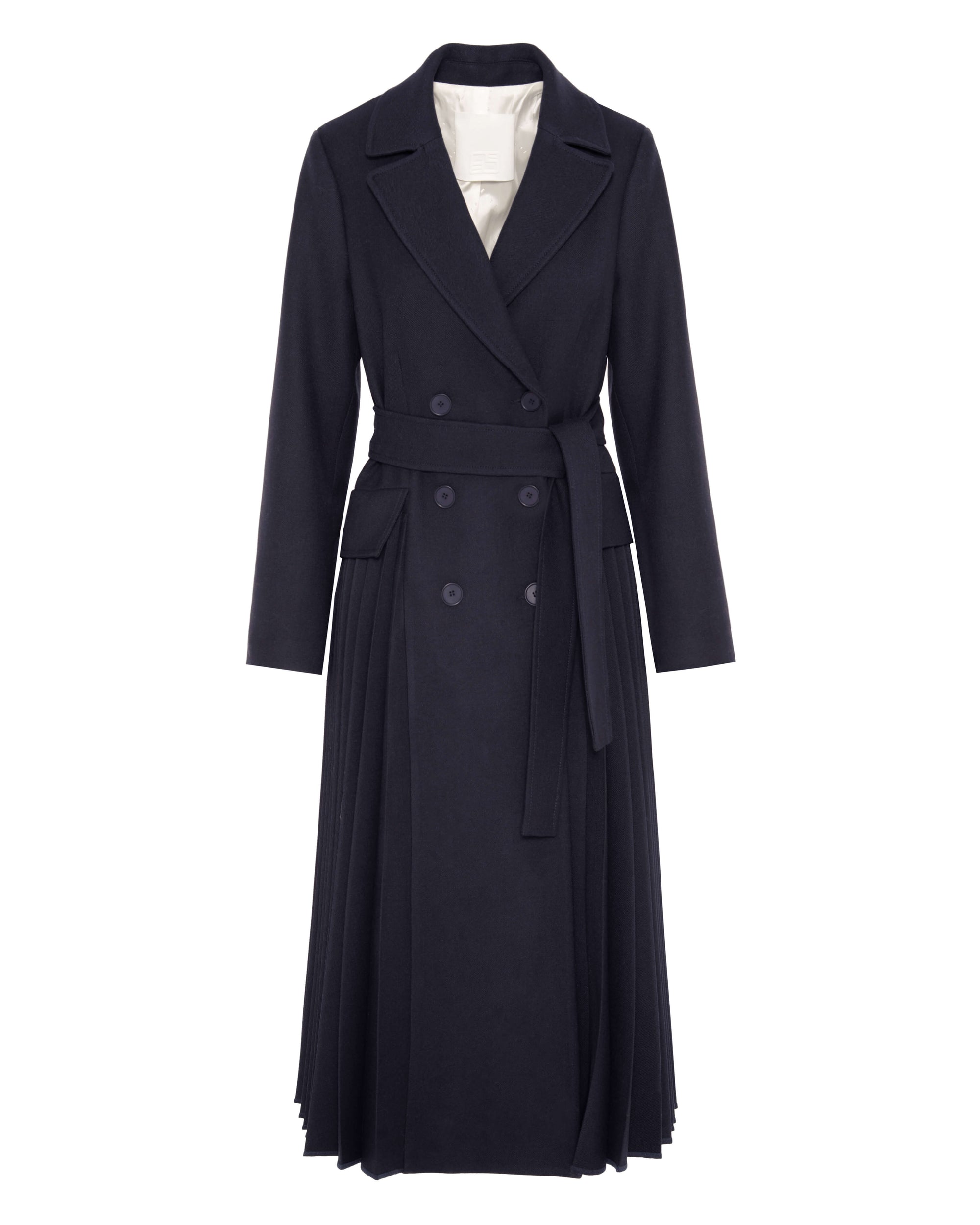 TRENCH COAT WITH PLEATED INSERTS