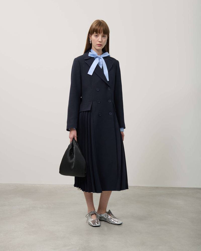 TRENCH COAT WITH PLEATED INSERTS
