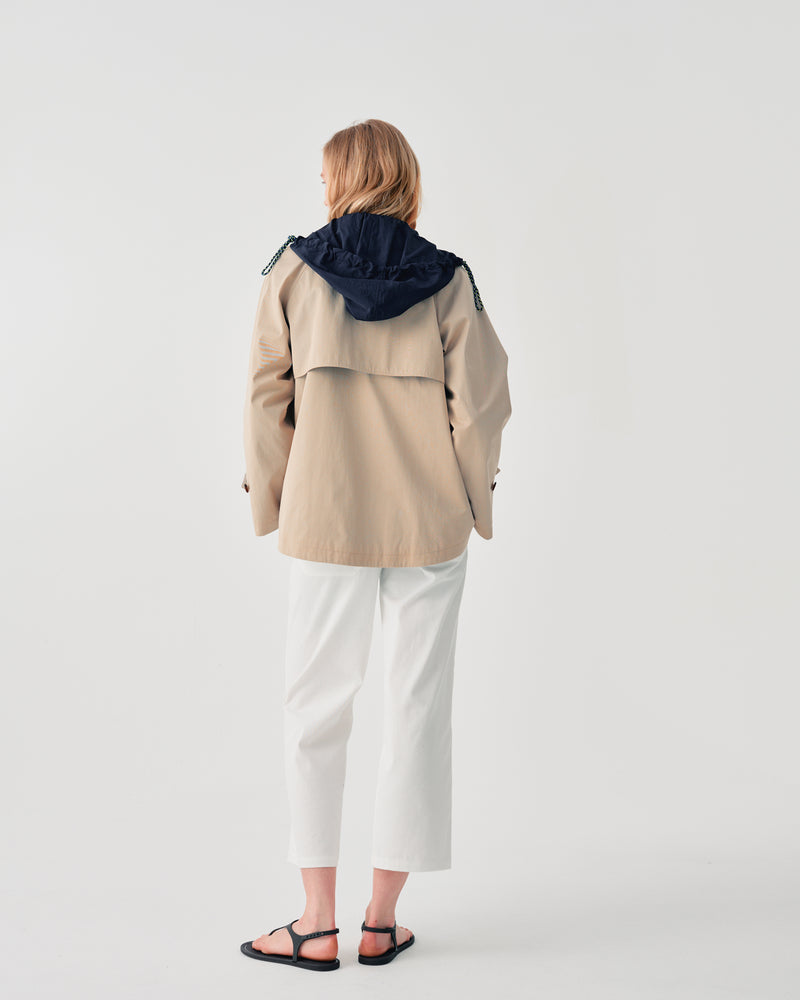 SHORT TRENCH COAT WITH HOOD