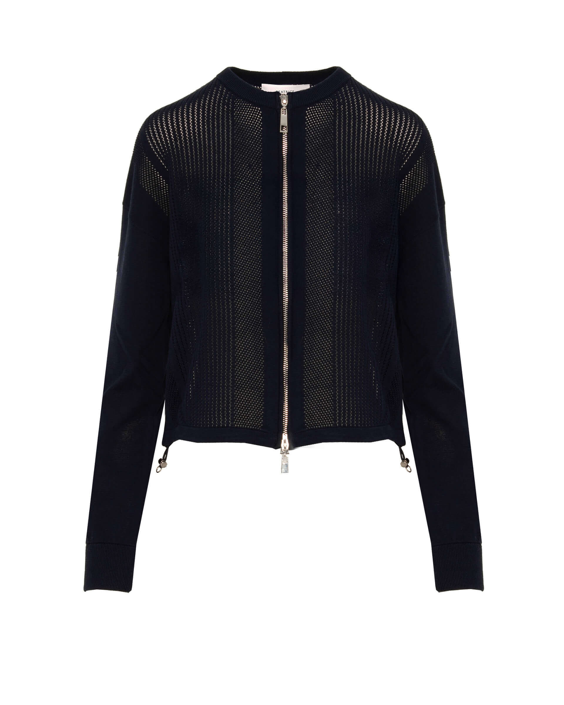 PERFORATED KNIT ZIP-UP JACKET