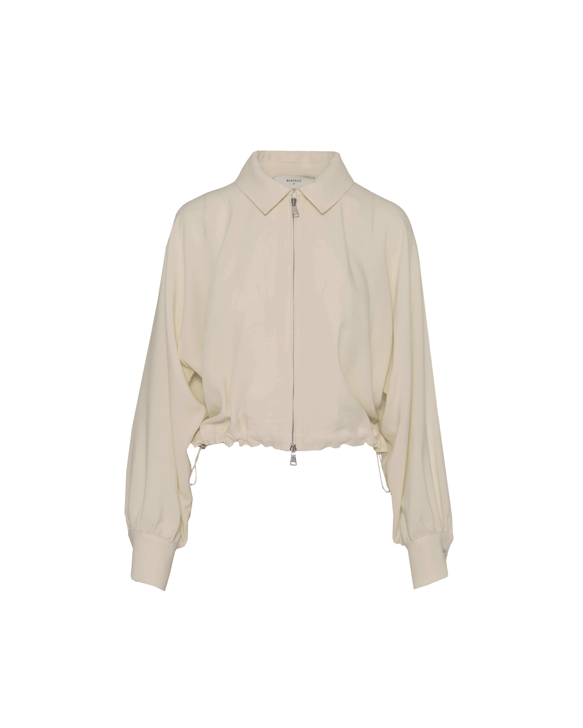 CROPPED JACKET WITH ZIP AND VOLUMINOUS SLEEVES