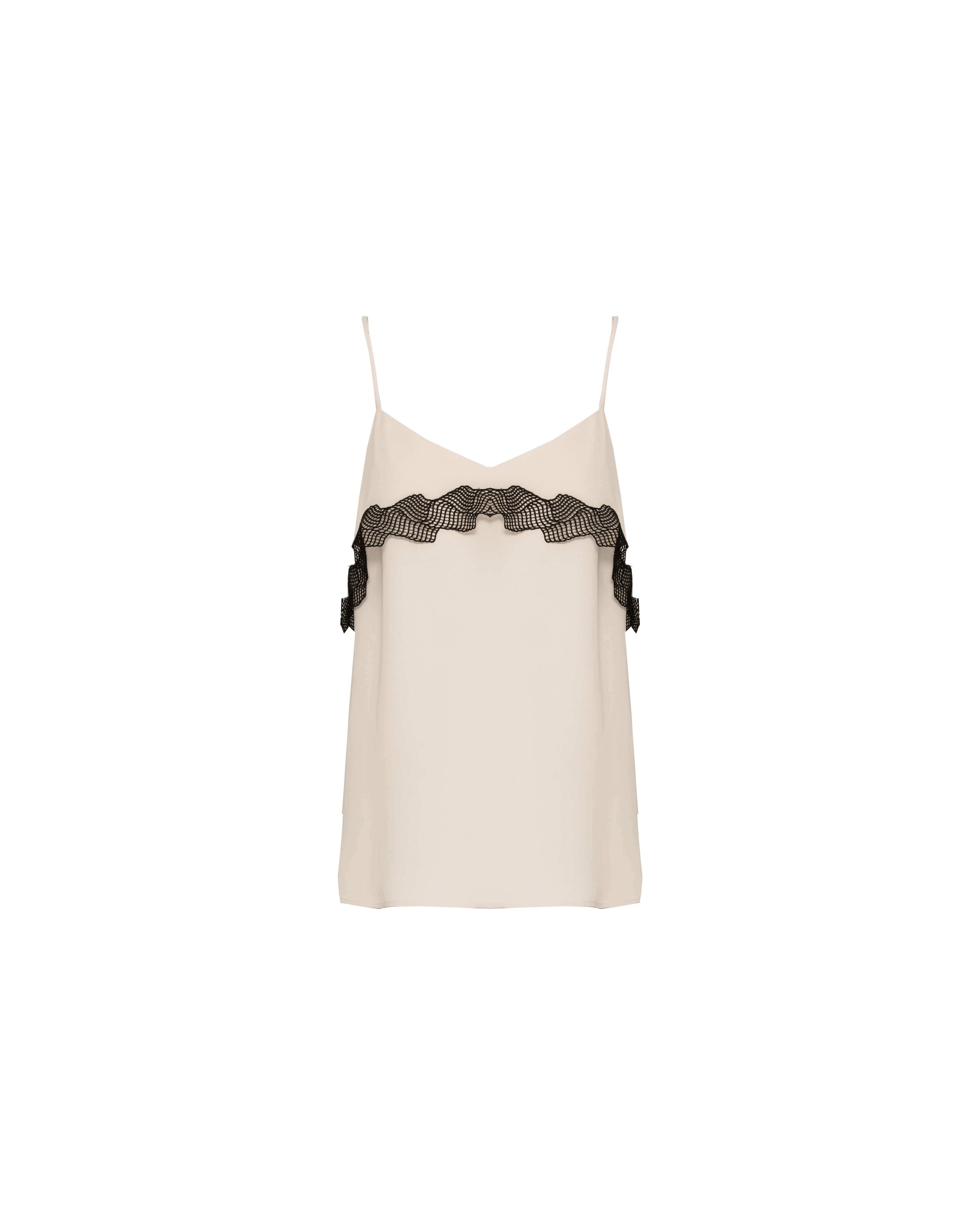 TOP WITH THIN STRAPS AND LACE INSERT