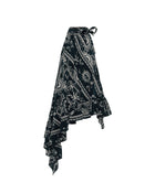 ASYMMETRICAL PRINTED SKIRT WITH BOW