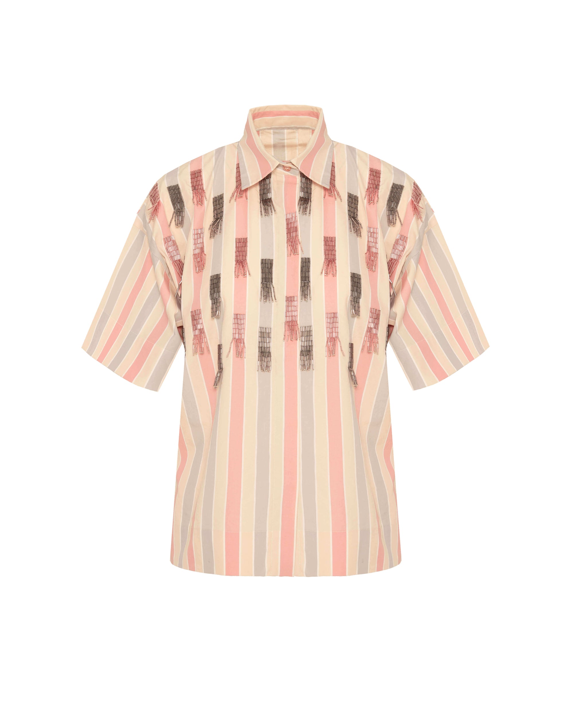 STRIPED SHIRT WITH EMBROIDERY