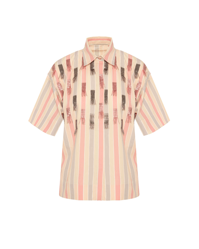 STRIPED SHIRT WITH EMBROIDERY