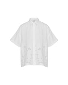 CAMICIA IN COTONE CON RICAMI FLOREALI