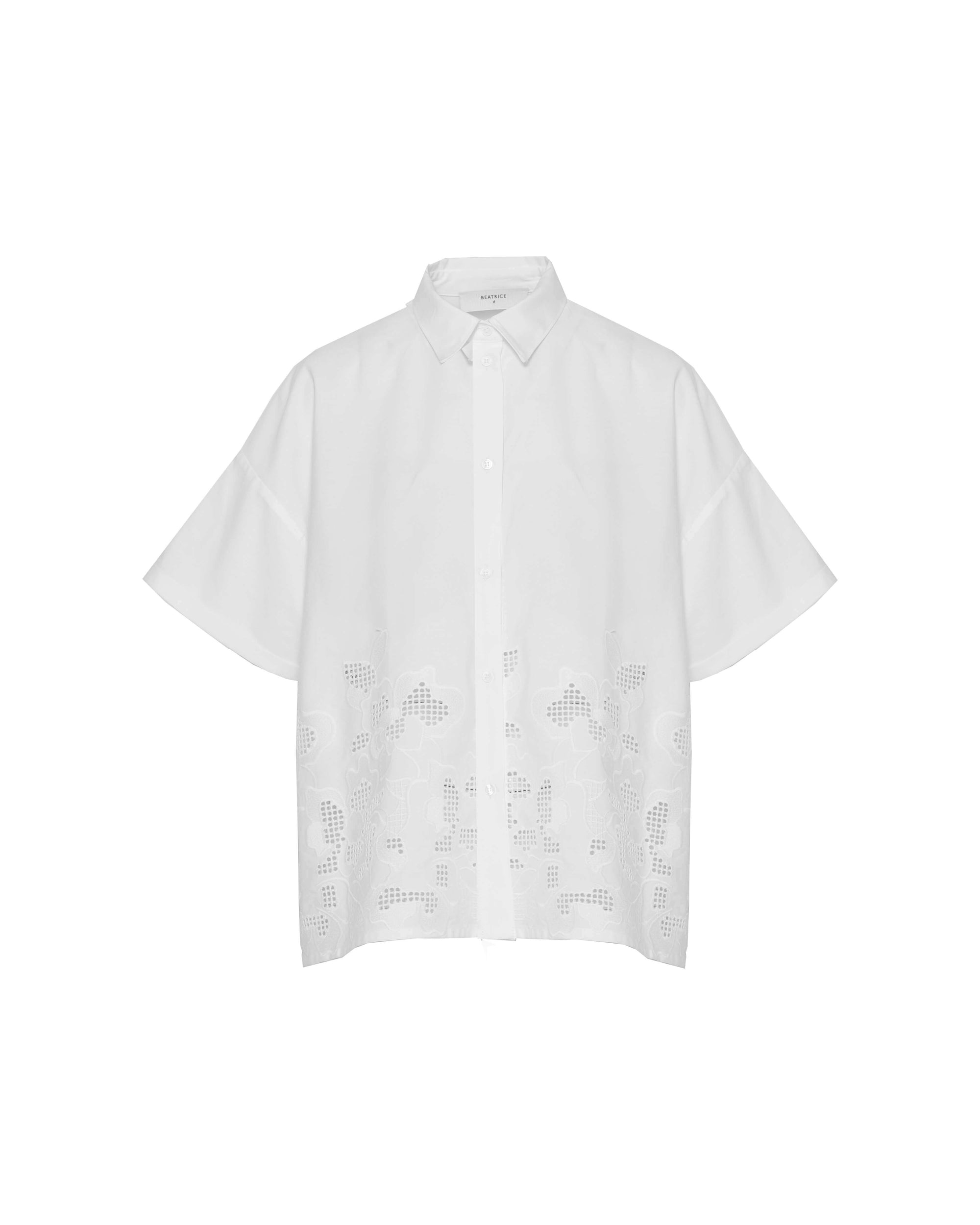 CAMICIA IN COTONE CON RICAMI FLOREALI