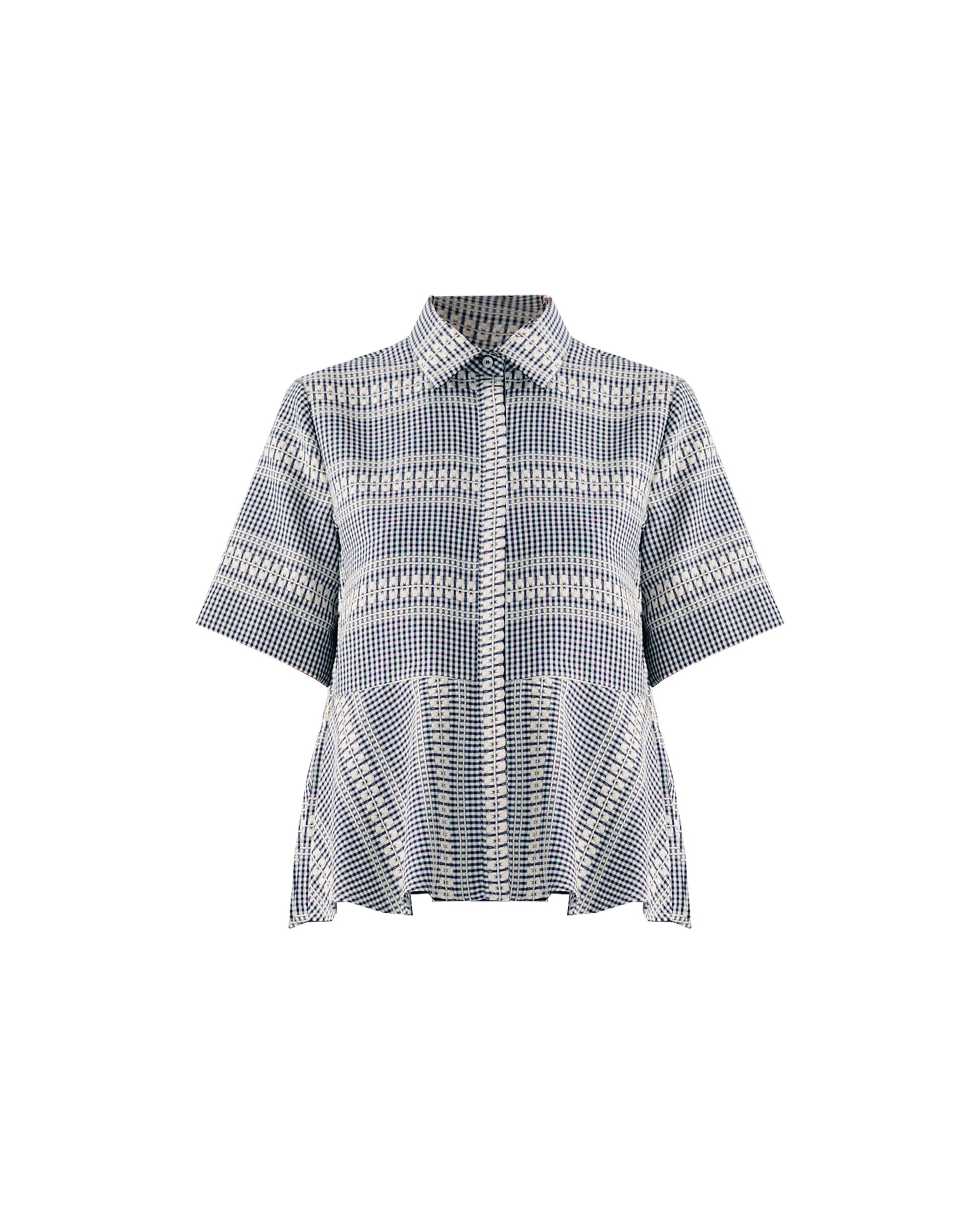 COTTON SHIRT WITH GEOMETRIC PRINT