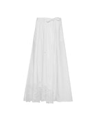 LONG SKIRT WITH EMBROIDERY AND WAIST TIE