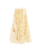 EMBROIDERED ORGANZA MIDI SKIRT