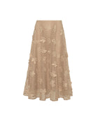 EMBROIDERED LACE MIDI SKIRT