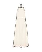 LONG DRESS WITH CONTRAST PIPING