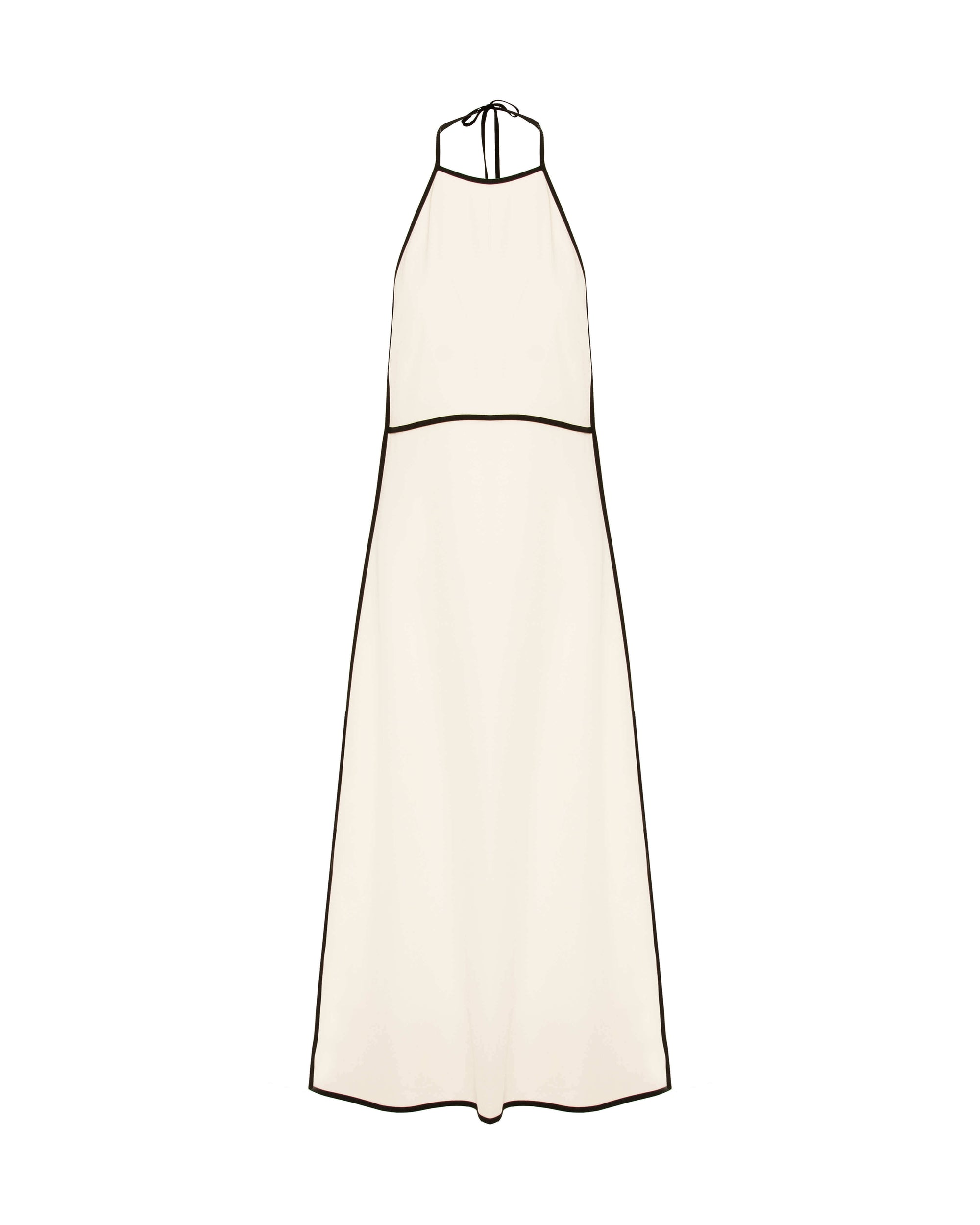 LONG DRESS WITH CONTRAST PIPING