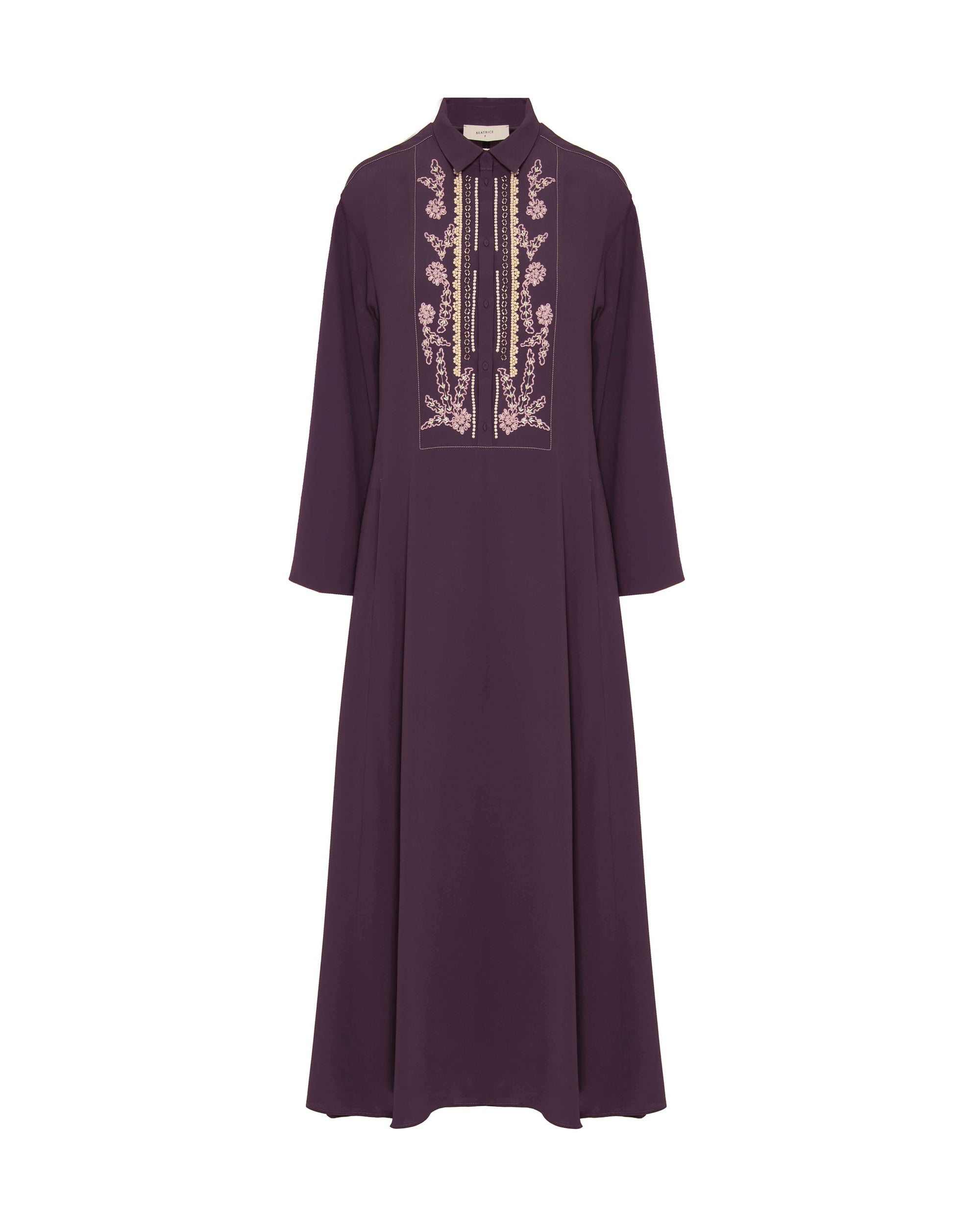 DRESS IN SILK BLEND WITH HANDMADE EMBROIDERY | Beatrice .b DRESS IN SILK BLEND WITH HANDMADE EMBROIDERY | Beatrice .b