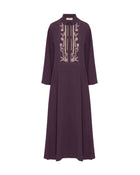 DRESS IN SILK BLEND WITH HANDMADE EMBROIDERY