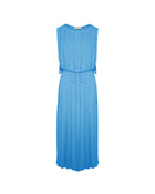 PLEATED LONG DRESS WITH WAIST TIE